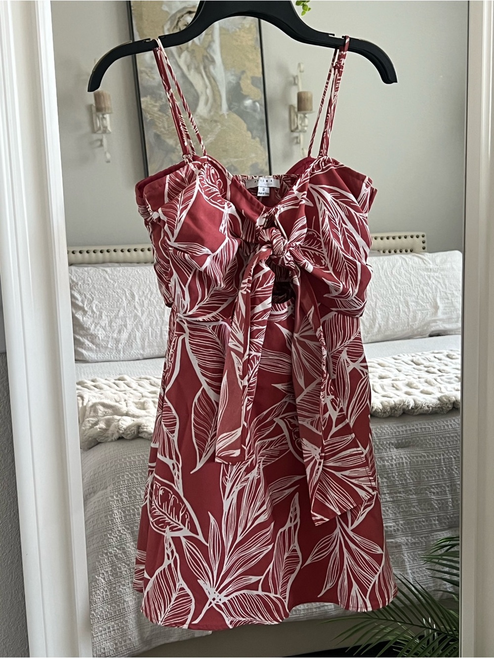 FAVLUX Sienna Tropical Tie-Front Mini Dress